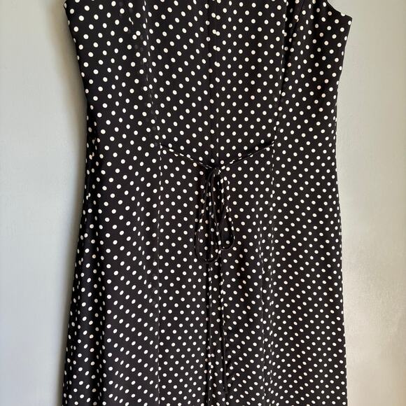 Vintage CYNTHIA HOWIE Women's 8 Sleeveless Black Polka Dot Maxi Dress Flowy - Picture 8 of 10